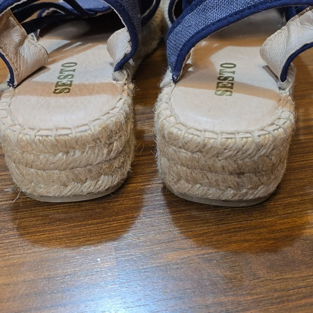 Sesto Meucci Womans Lino Slingback Canvas Espadrille Sandals